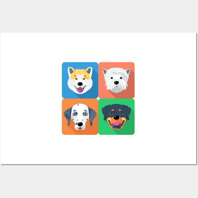 dog icon flat design Wall Art by kavalenkava